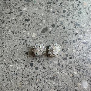 Laguna Women’s Clip-On Earrings Clear Iridescent Cluster Beads Round Vintage